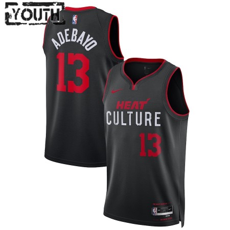 Miami Heat Bam Adebayo Nike 2023-24 City Edition Musta Pelipaidat Swingman - Lasten